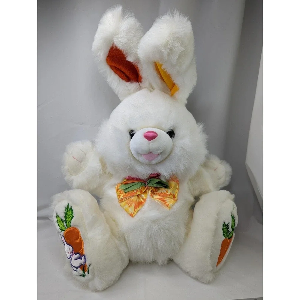 Tb Trading Co Hopster Rabbit Plush‎ Bunny White Orange Flowers 23 Inch Stuffed